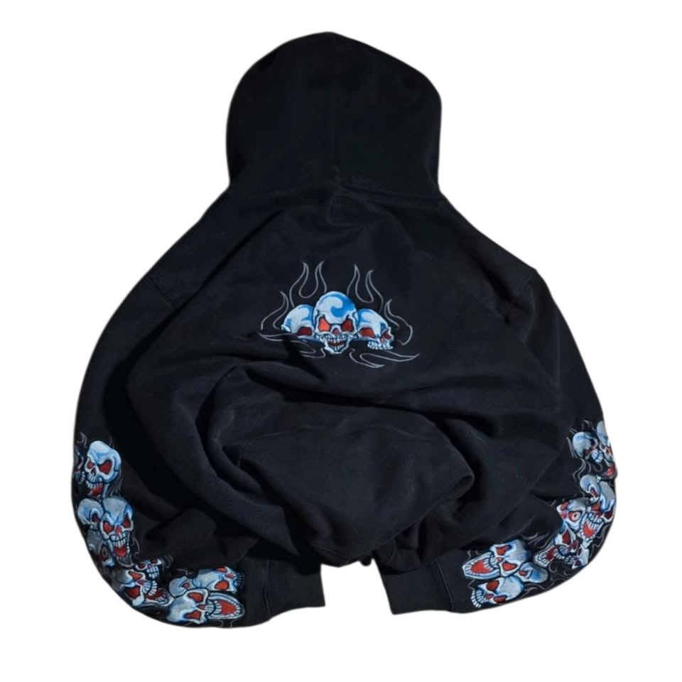 Embroidered Skull Hoodie